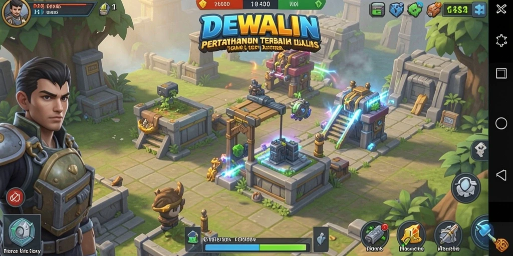 Screenshot gameplay DEWALIN menunjukkan aksi seru Tower Defense.