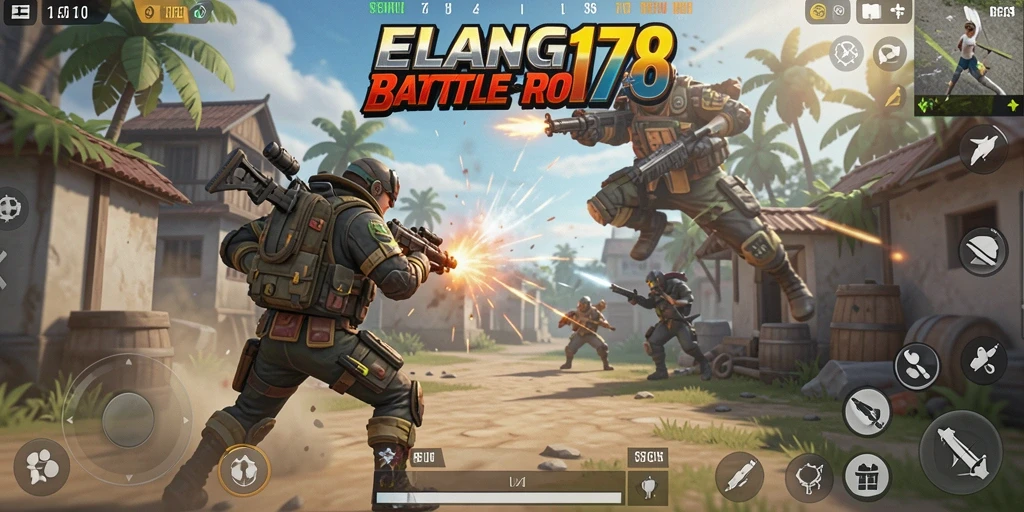 Tampilan gameplay seru ELANG178 saat pertarungan Battle Royale sedang berlangsung.
