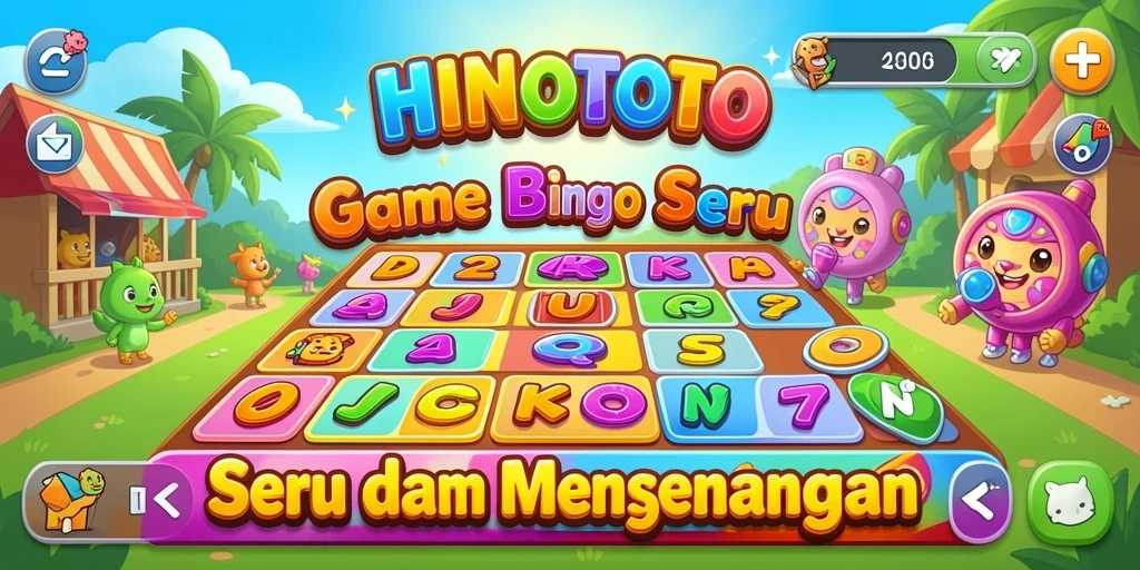 Tampilan gameplay HINOTOTO yang penuh warna dan seru.