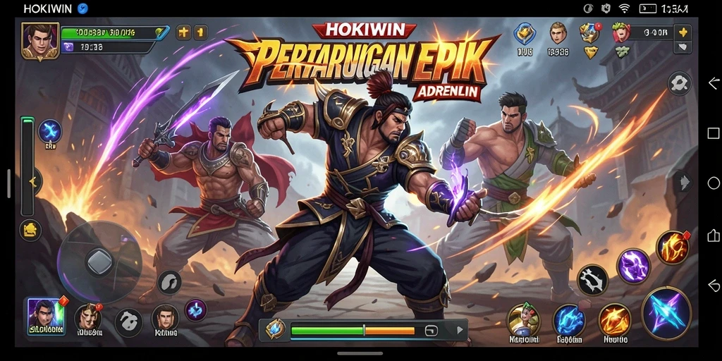Cuplikan gameplay pertarungan seru di HOKIWIN.