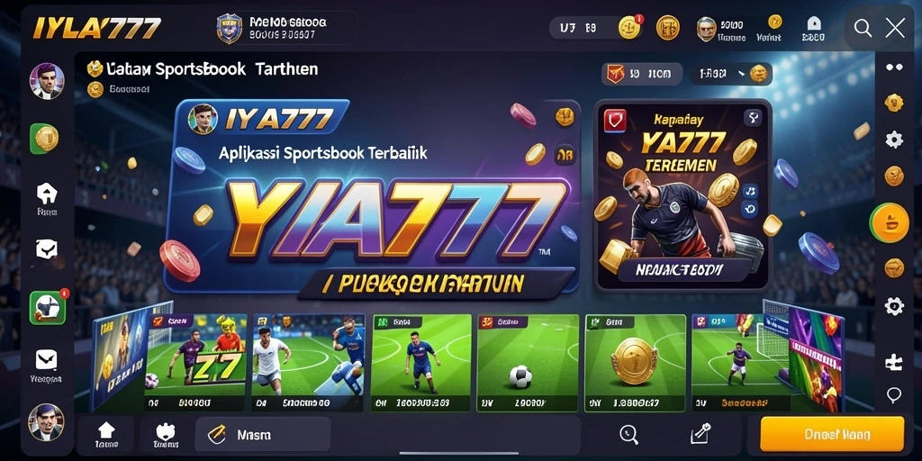 Screenshot menunjukkan tampilan antarmuka IYA777 dengan fitur taruhan olahraga.
