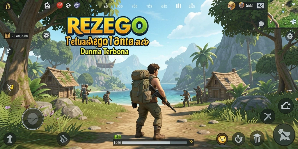 Screenshot gameplay REZEGO yang menampilkan petualangan di dunia terbuka.