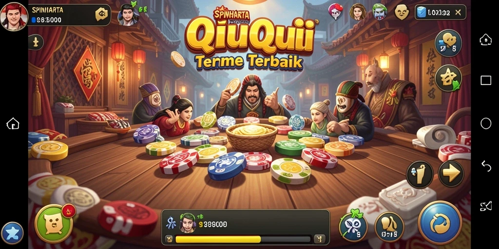 Tampilan gameplay QiuQiu seru di SPINHARTA.