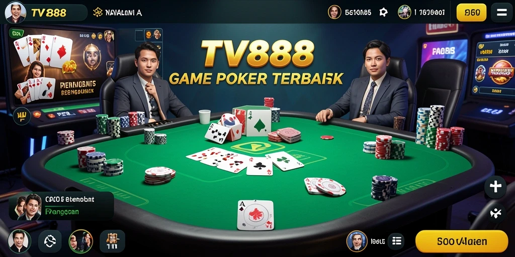 Tampilan menarik dari gameplay Poker di TV888.