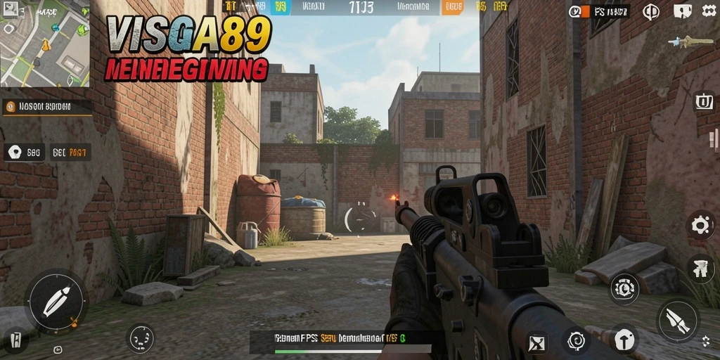Screenshot menunjukkan aksi intens dalam FIFA89 gameplay FPS.