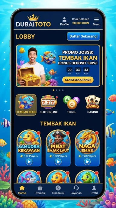 Tampilan utama aplikasi dubaitoto dengan berbagai pilihan aplikasi.